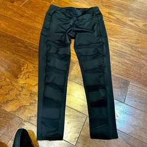 Avia Size 8/10 Medium M Mesh Black Athletic Leggings Size Medium lot5694